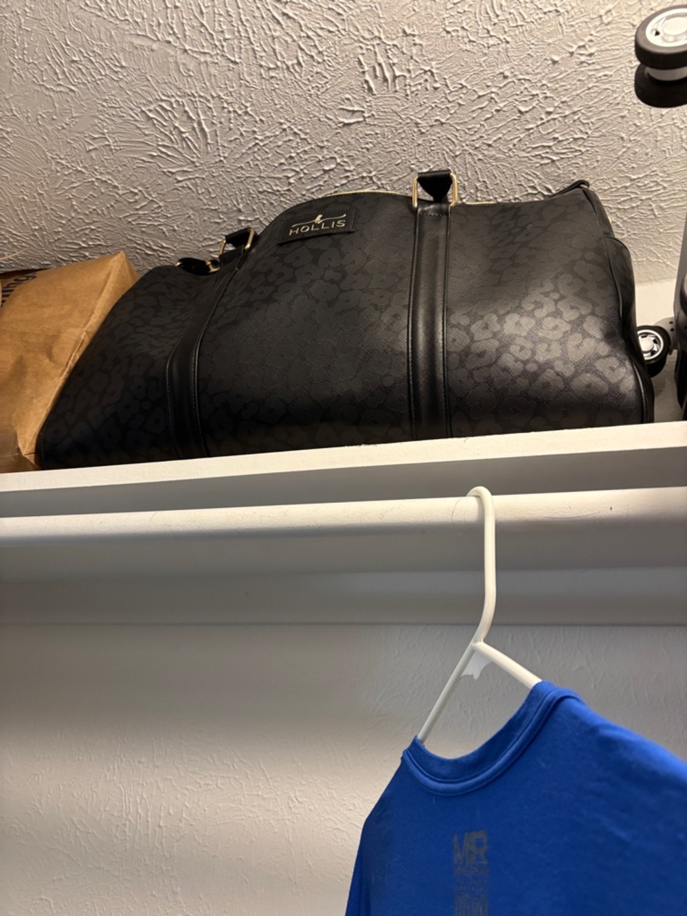 Hollis weekender in black leopard